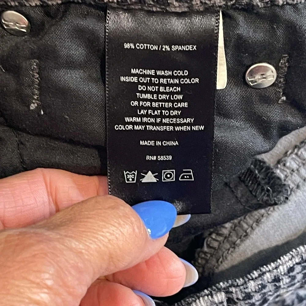 Kut from the Kloth Diana Skinny Corduroy Pants Black Grey Houndstooth Size 4